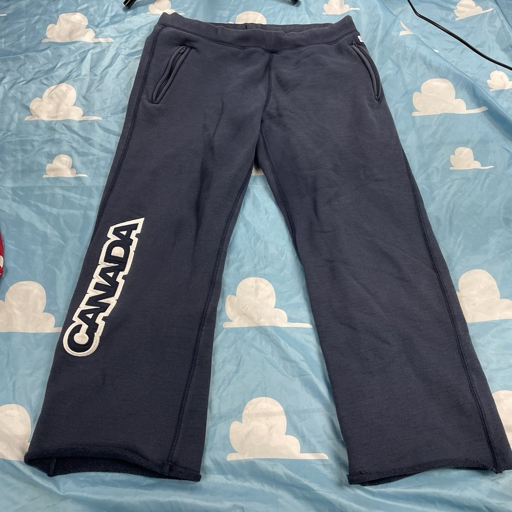 Canadian Olympic Team Sweat Pants 2005 2006 HBC Blue Medium Official Canada Rare